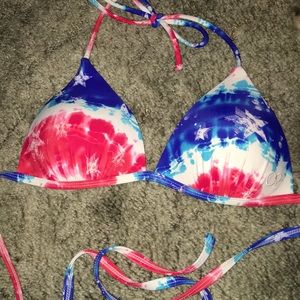 Swim suit top and bottoms.